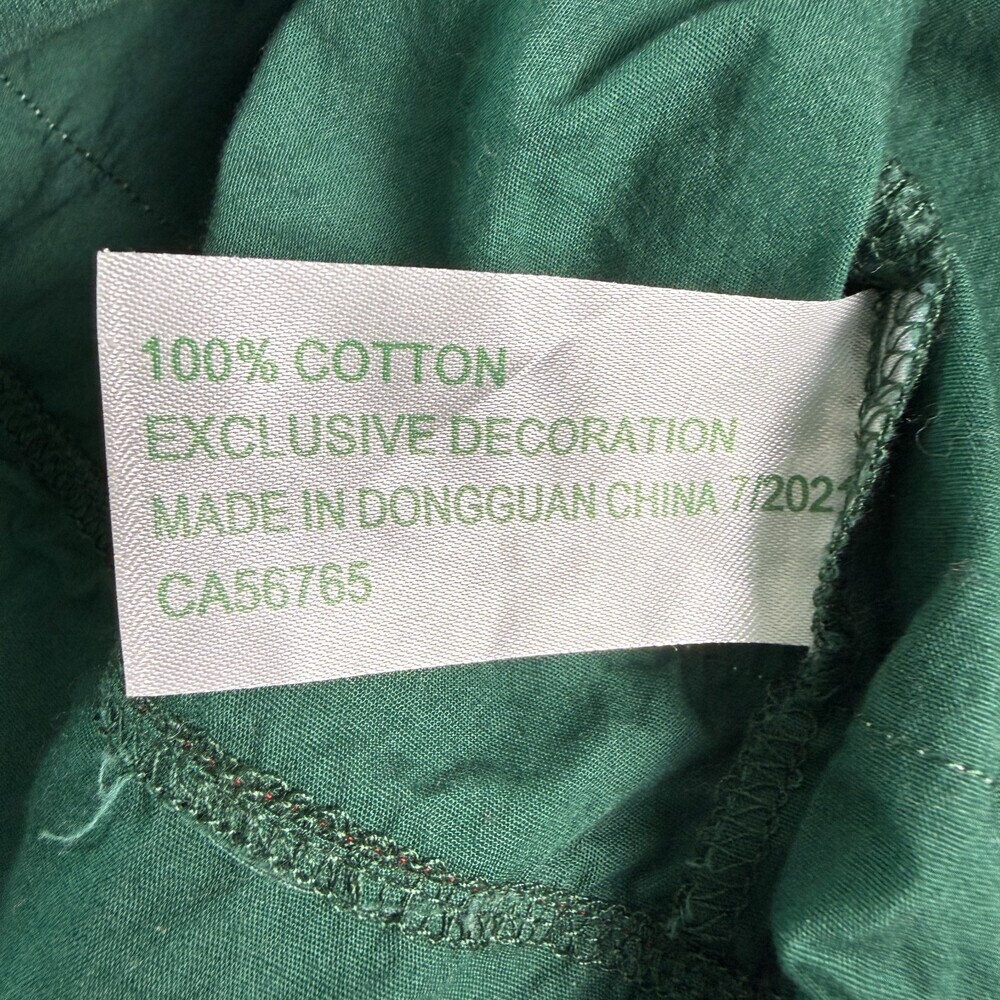 Lil Cactus Smocked Christmas Dress 3-6 Months - Green Corduroy Holiday Trees - Picture 10 of 16